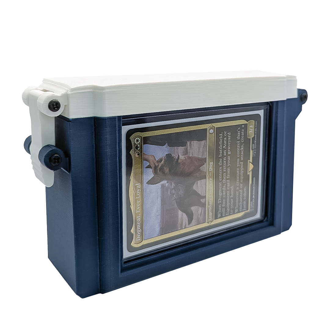 SquadPod Slim Commander deck box in Harbour navy and white