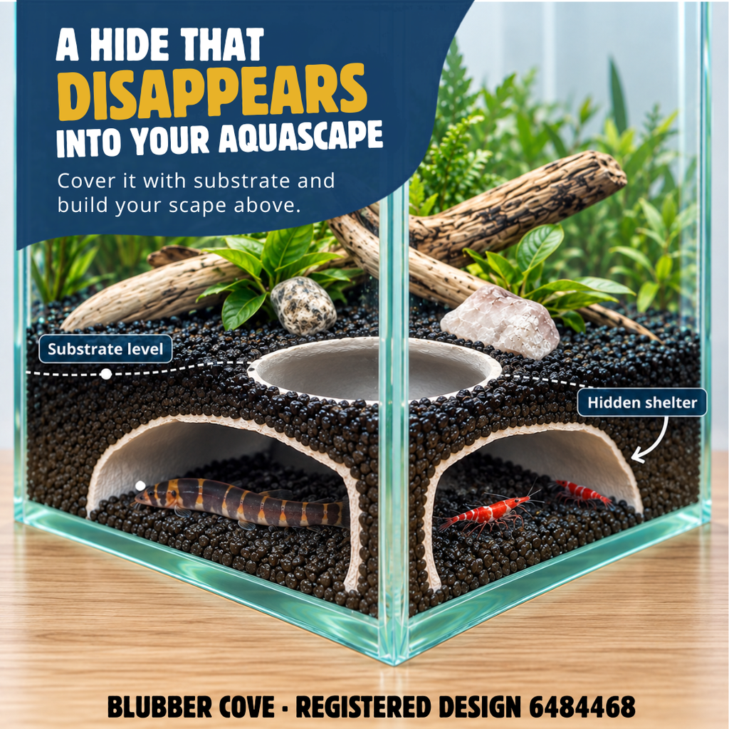 Blubber Cove Large Corner Aquarium Cave – Wide Entrance Pleco & Cichlid Hide