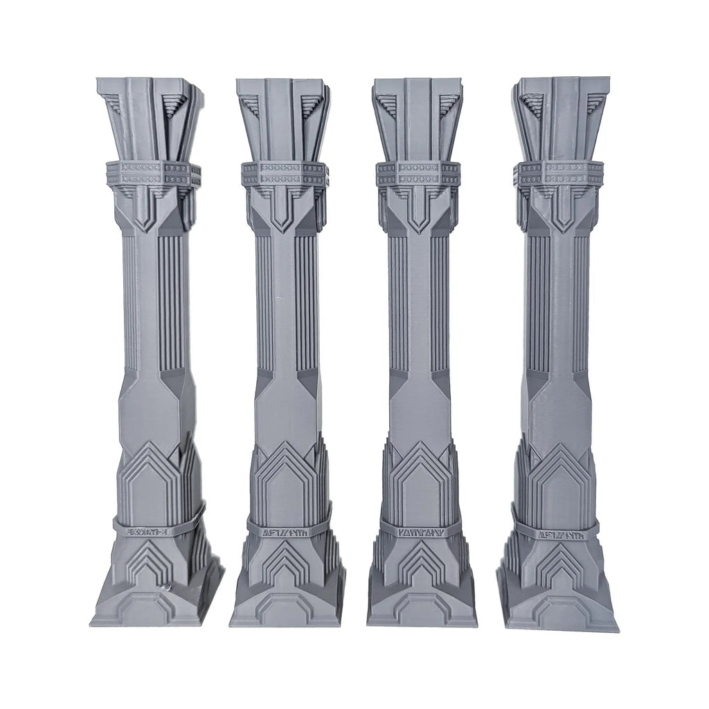 4x Ruined Pillars – Fantasy DnD Terrain for 28mm/32mm Minis - Blubber Cove