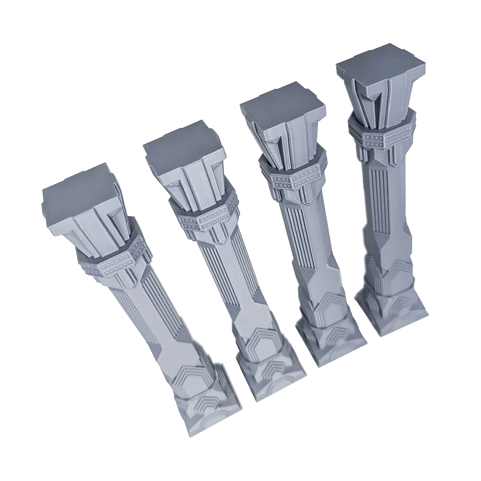 4x Ruined Pillars – Fantasy DnD Terrain for 28mm/32mm Minis - Blubber Cove