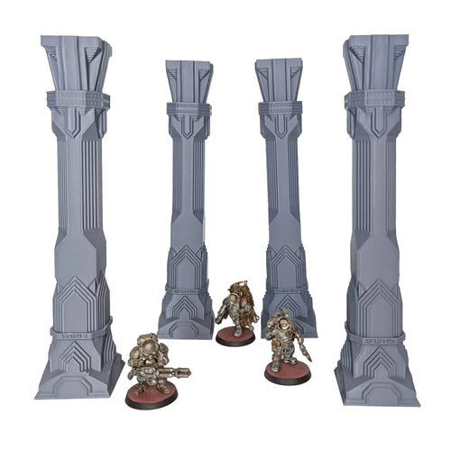 4x Ruined Pillars – Fantasy DnD Terrain for 28mm/32mm Minis - Blubber Cove