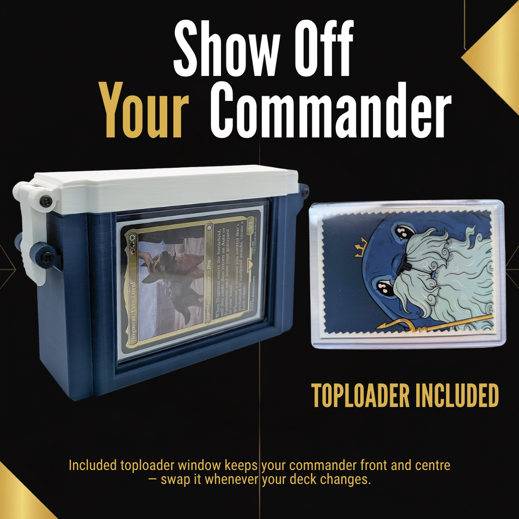 SquadPod Slim Commander Deck Box with Display Window – 100 Single-Sleeved Cards + 10 Tokens