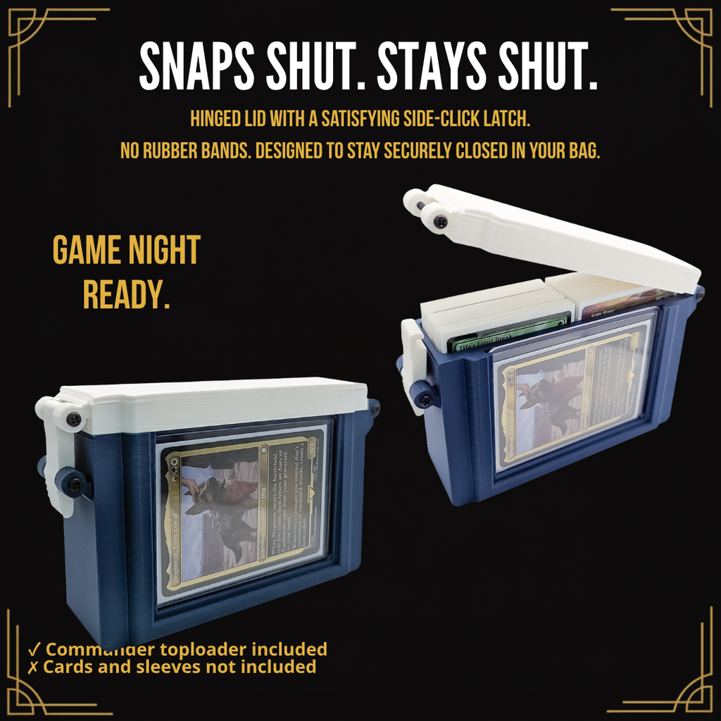 SquadPod Slim Commander Deck Box with Display Window – 100 Single-Sleeved Cards + 10 Tokens