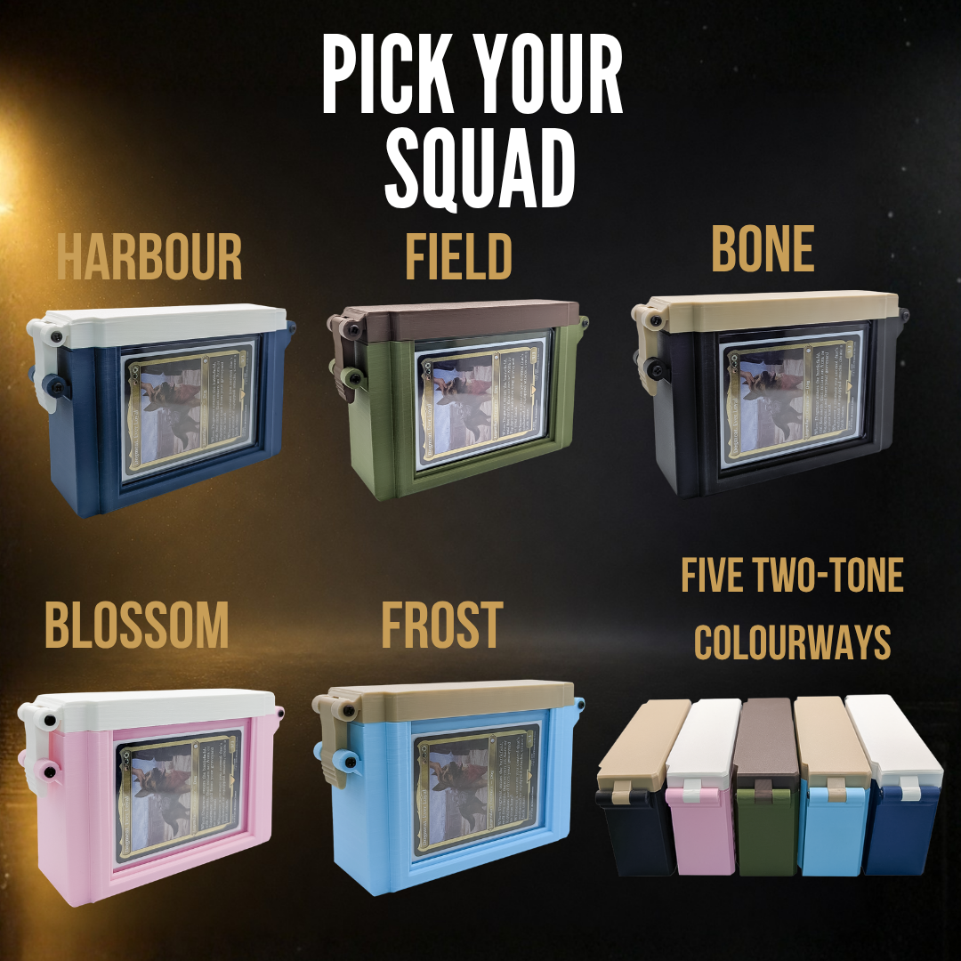 SquadPod Slim Commander Deck Box with Display Window – 100 Single-Sleeved Cards + 10 Tokens