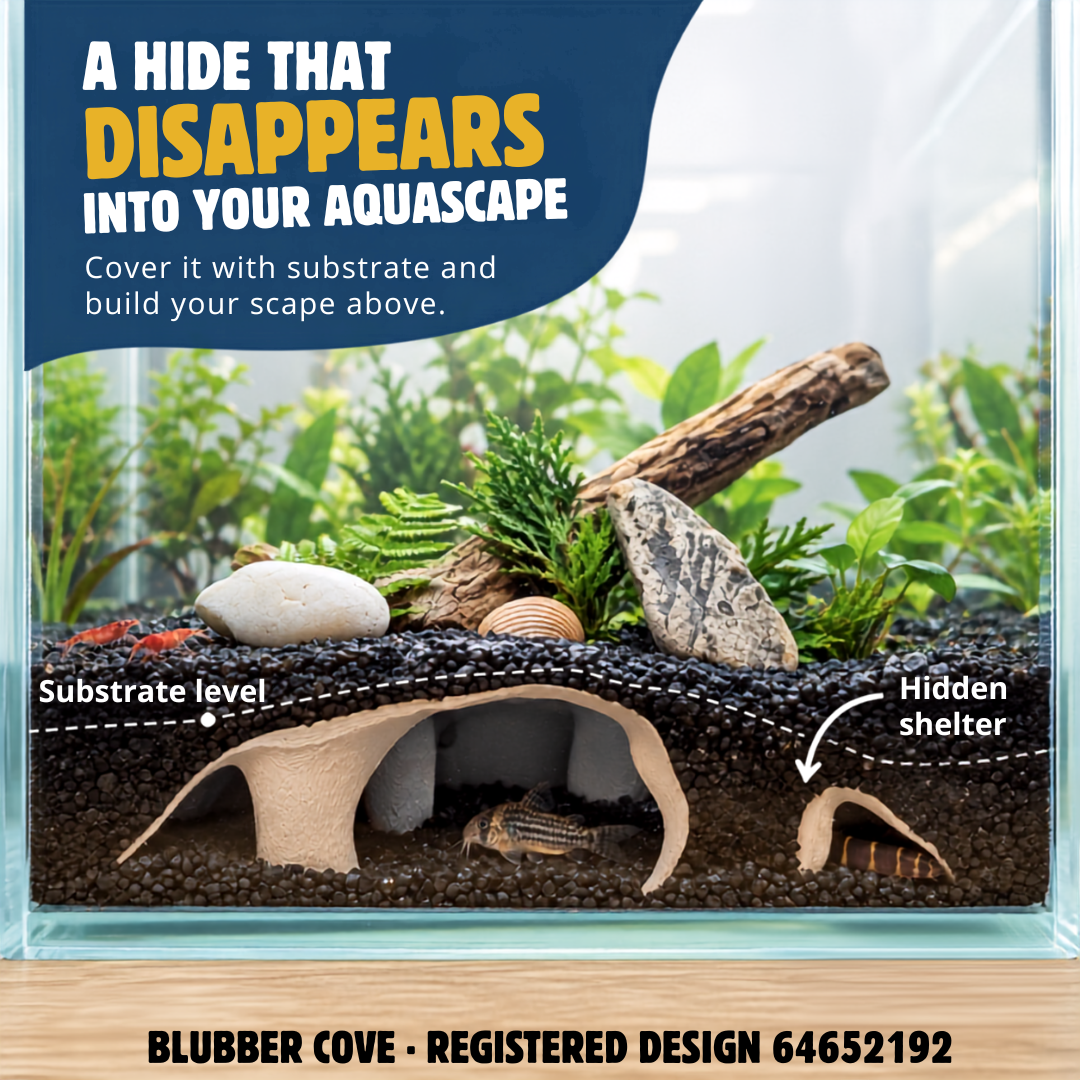 Blubber Cove Large Aquarium Cave – Realistic Pillared Hide for Shrimp & Bottom Dwellers