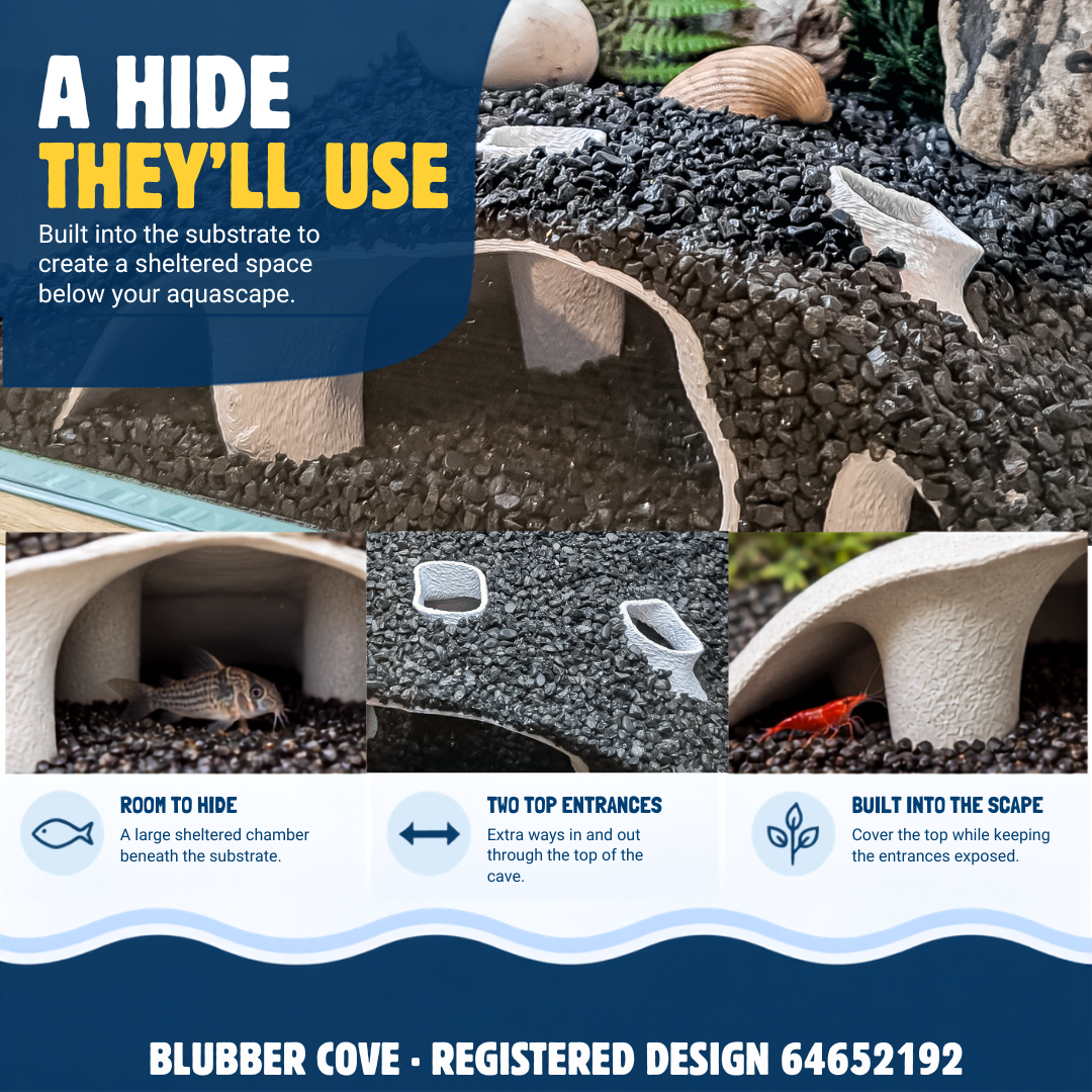 Blubber Cove Large Aquarium Cave – Realistic Pillared Hide for Shrimp & Bottom Dwellers