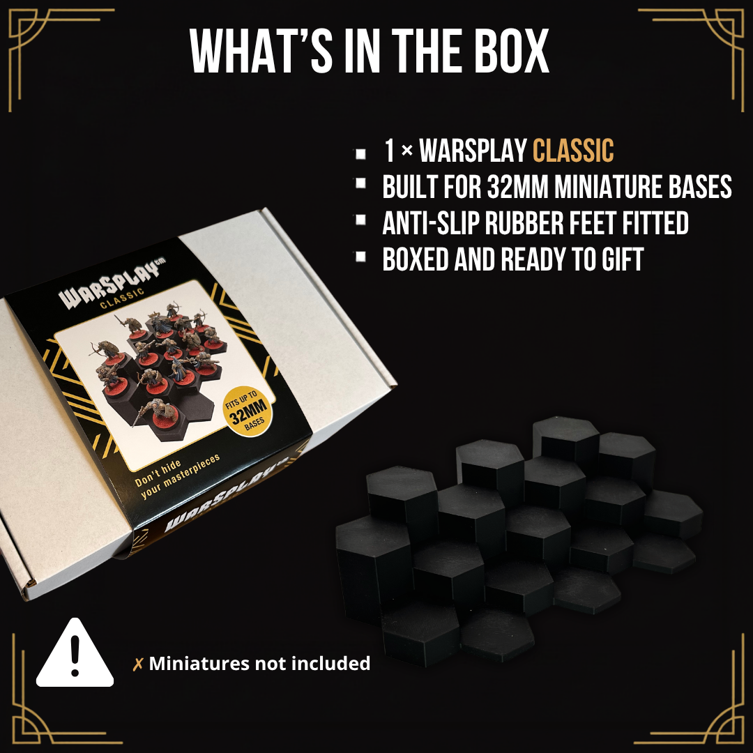 Miniature Display Stand for 28–32mm Infantry & Squads | WarSplay Classic 17-Slot Modular 5-Tier Army Riser