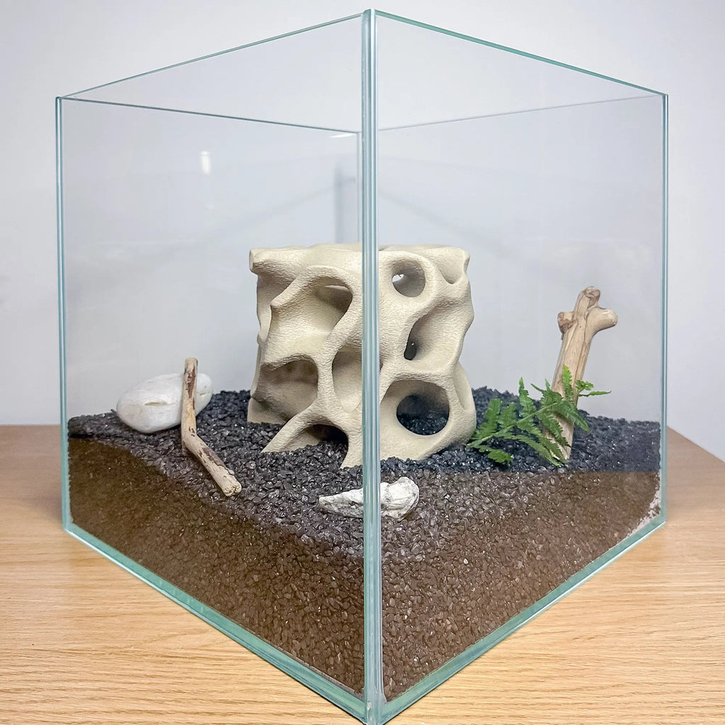 Aquarium Cave for Fish, Shrimp & Plecos – Coral - Style Shelter with 3 Hides for Corydoras, Guppies & Bottom Dwellers - Blubber Cove