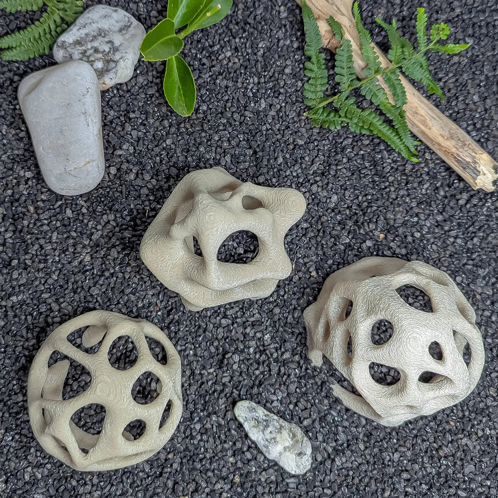 Aquarium Caves Set of 3 – Natural Aquascape Decor for Shrimp, Betta & Nano Fish - Blubber Cove