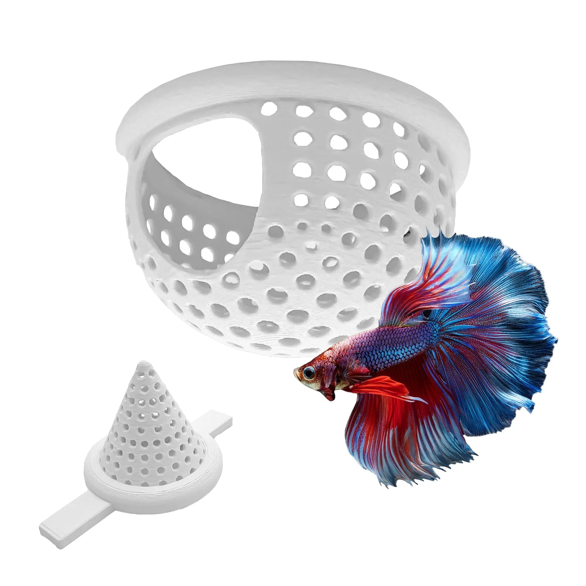 BettaPod Floating Betta Aquarium Hide Log with Feeder Insert - Blubber Cove
