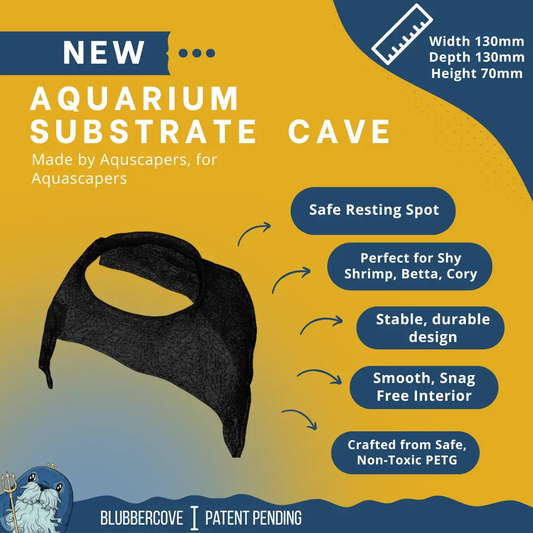 Corner Aquarium Cave Hide for Pleco, Shrimp & Betta | Natural Tank Decor - Blubber Cove