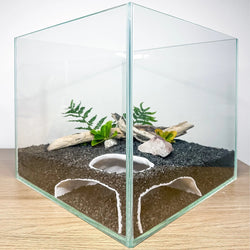 Corner Aquarium Cave Hide for Pleco, Shrimp & Betta | Natural Tank Decor - Blubber Cove