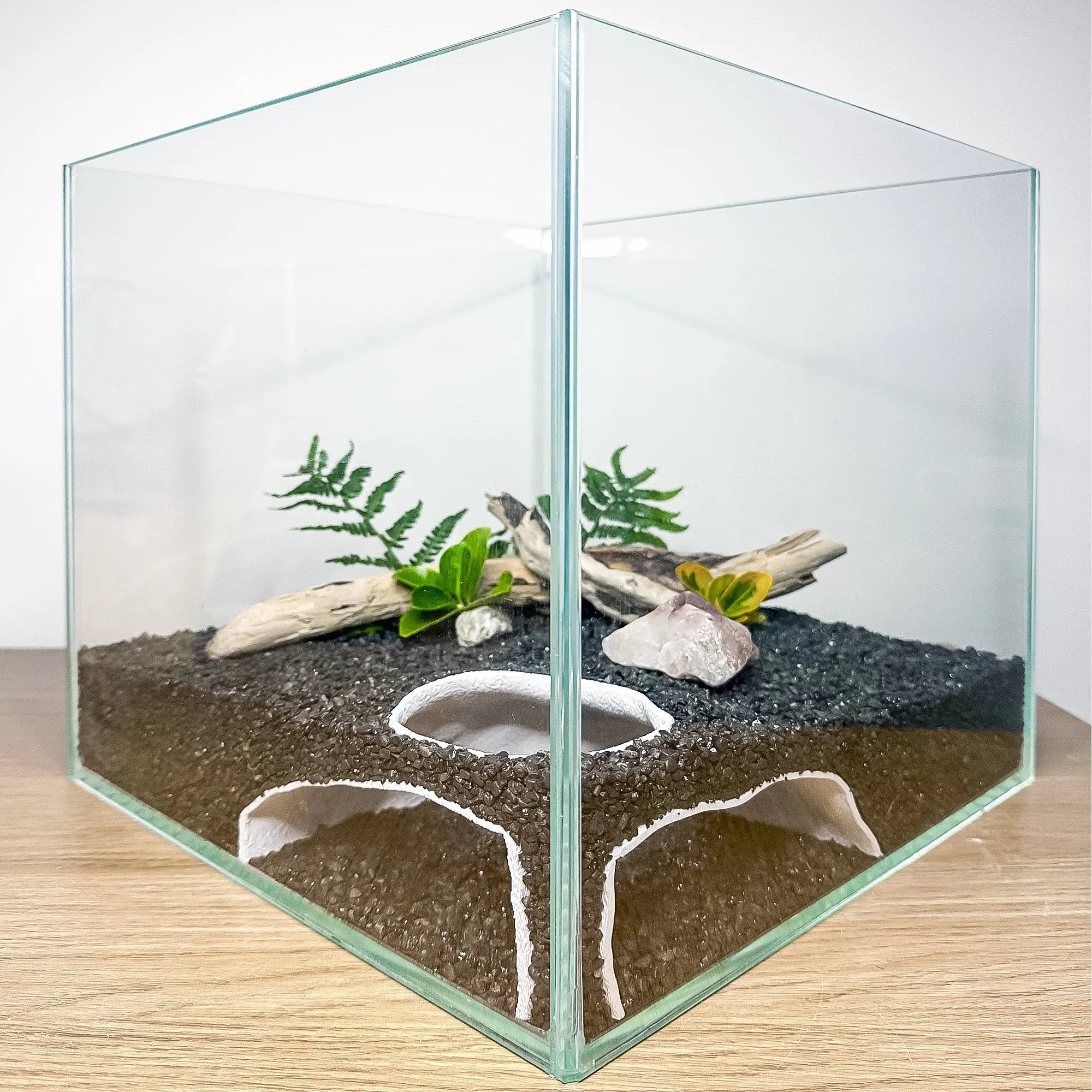 Corner Aquarium Cave Hide for Pleco, Shrimp & Betta | Natural Tank Decor - Blubber Cove