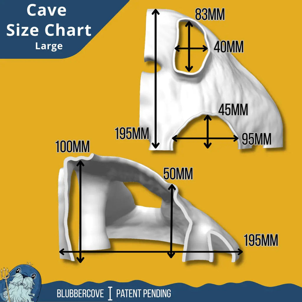 Corner Aquarium Cave Tunnel for Pleco & Shrimp – Large Entrance, Mangrove Style - Blubber Cove