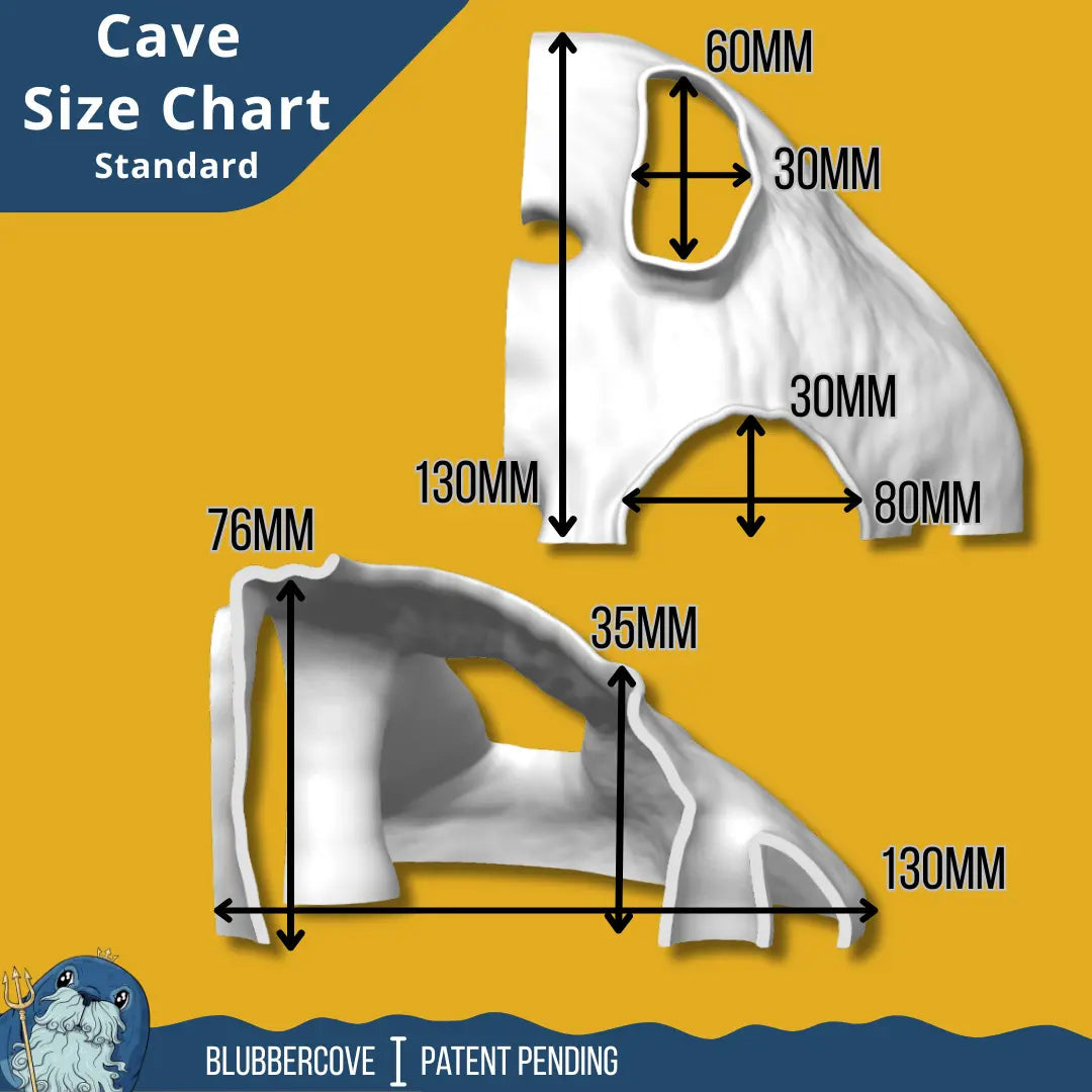 Corner Aquarium Cave Tunnel for Pleco & Shrimp – Large Entrance, Mangrove Style - Blubber Cove