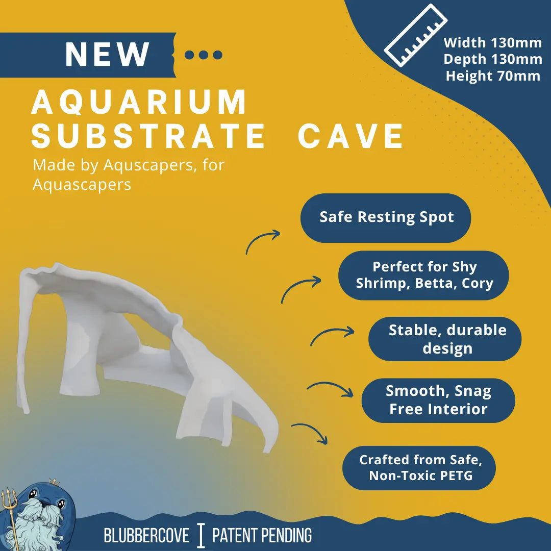 Corner Aquarium Cave Tunnel for Pleco & Shrimp – Large Entrance, Mangrove Style - Blubber Cove