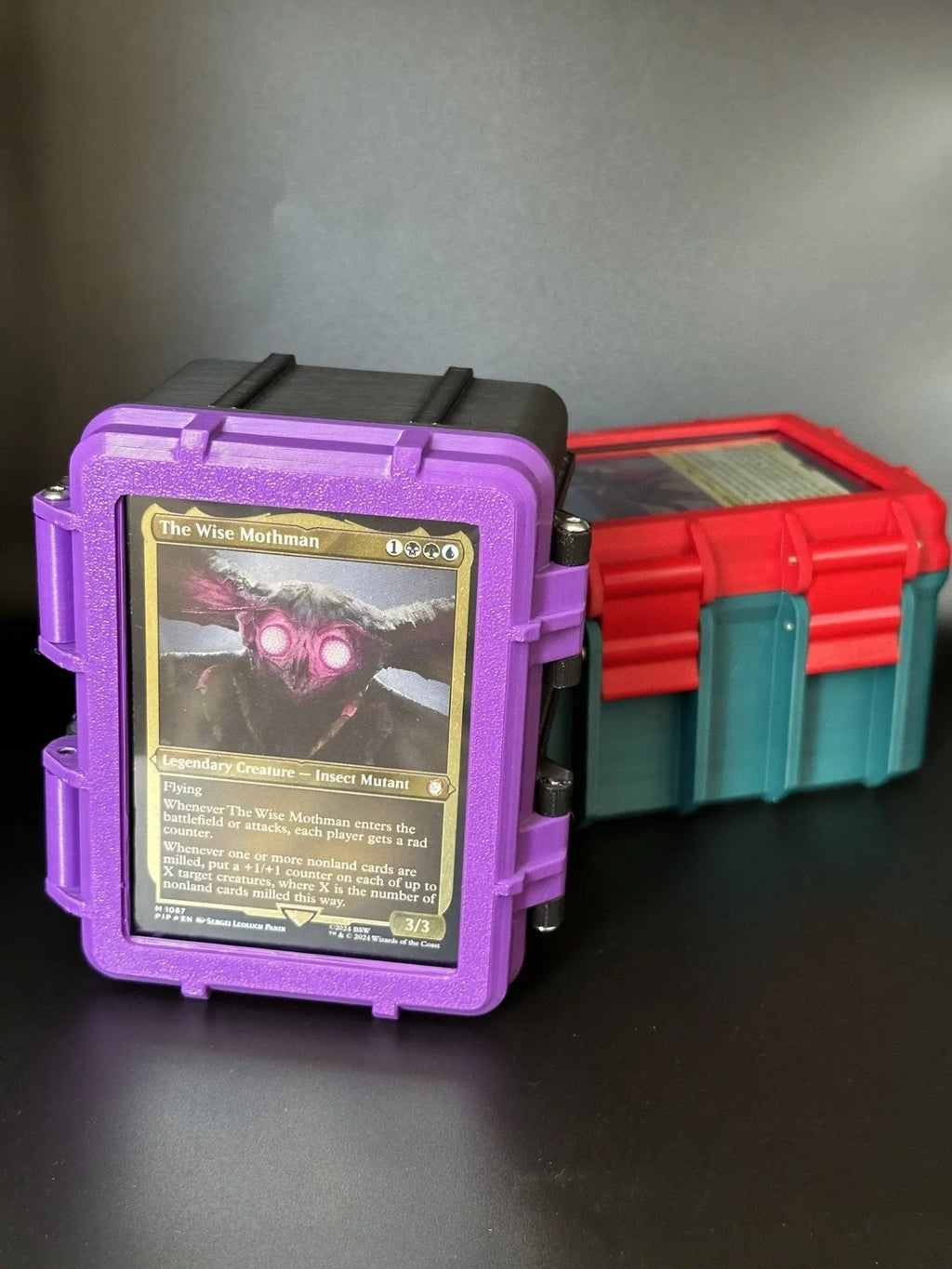 Deck Box for Magic the Gathering Commander (inc. Top Loader and card stand ) - Fits 100 + Single Sleeved Cards - Blubber Cove