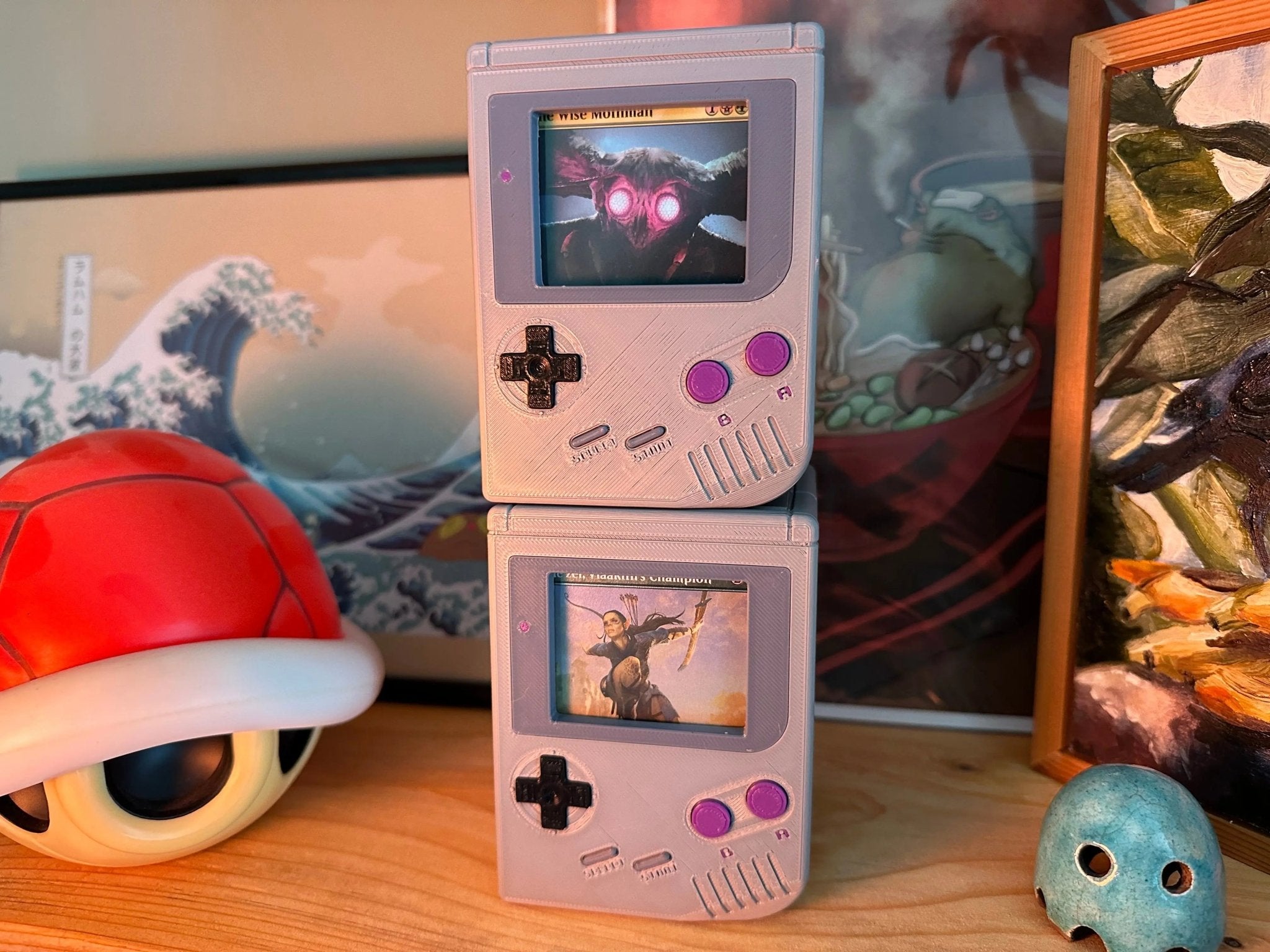 Final Fantasy Inspired Gameboy Deck Box for MTG Commander | Retro TCG Case with Magnetic Lock | Holds 100+ Cards | EDH Yugioh Pokémon Gift - Blubber Cove