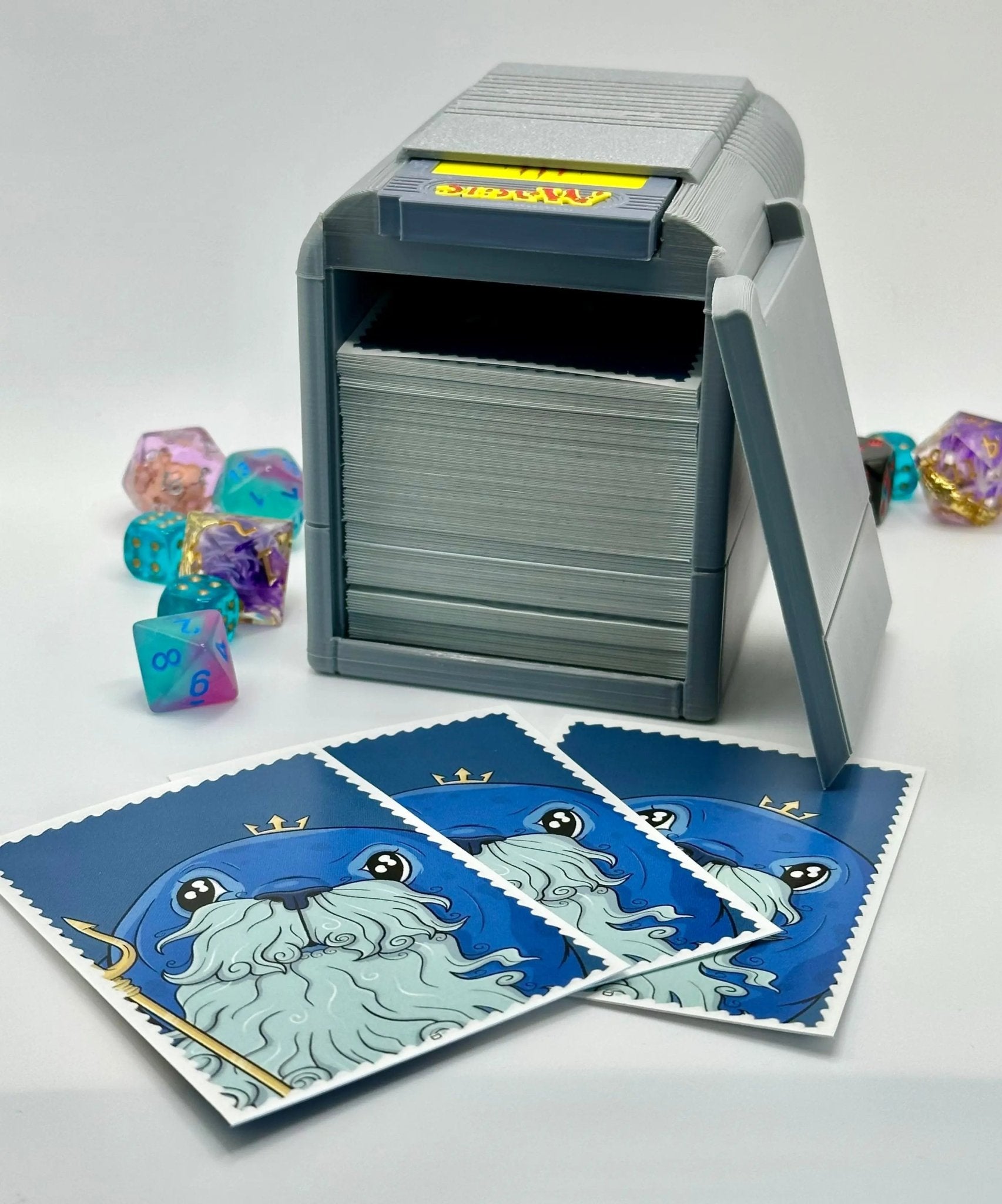Gameboy Deck Box for MTG Commander | Retro TCG Case with Magnetic Lock | Holds 100+ Cards | EDH Yugioh Pokémon Gift - Blubber Cove
