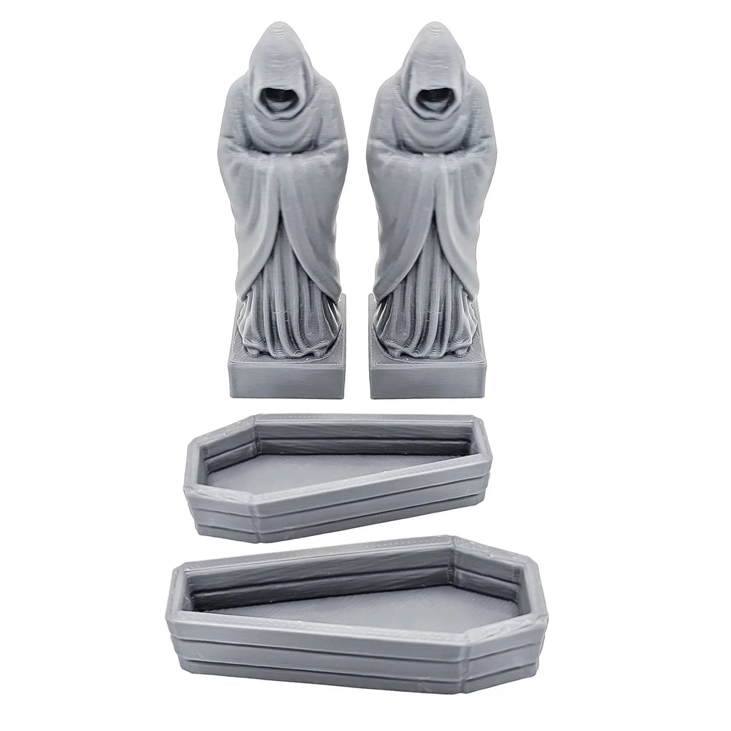 Graveyard Scatter Terrain for DND, RPG & Wargames – Mausoleum & Tombstones Kit - Blubber Cove