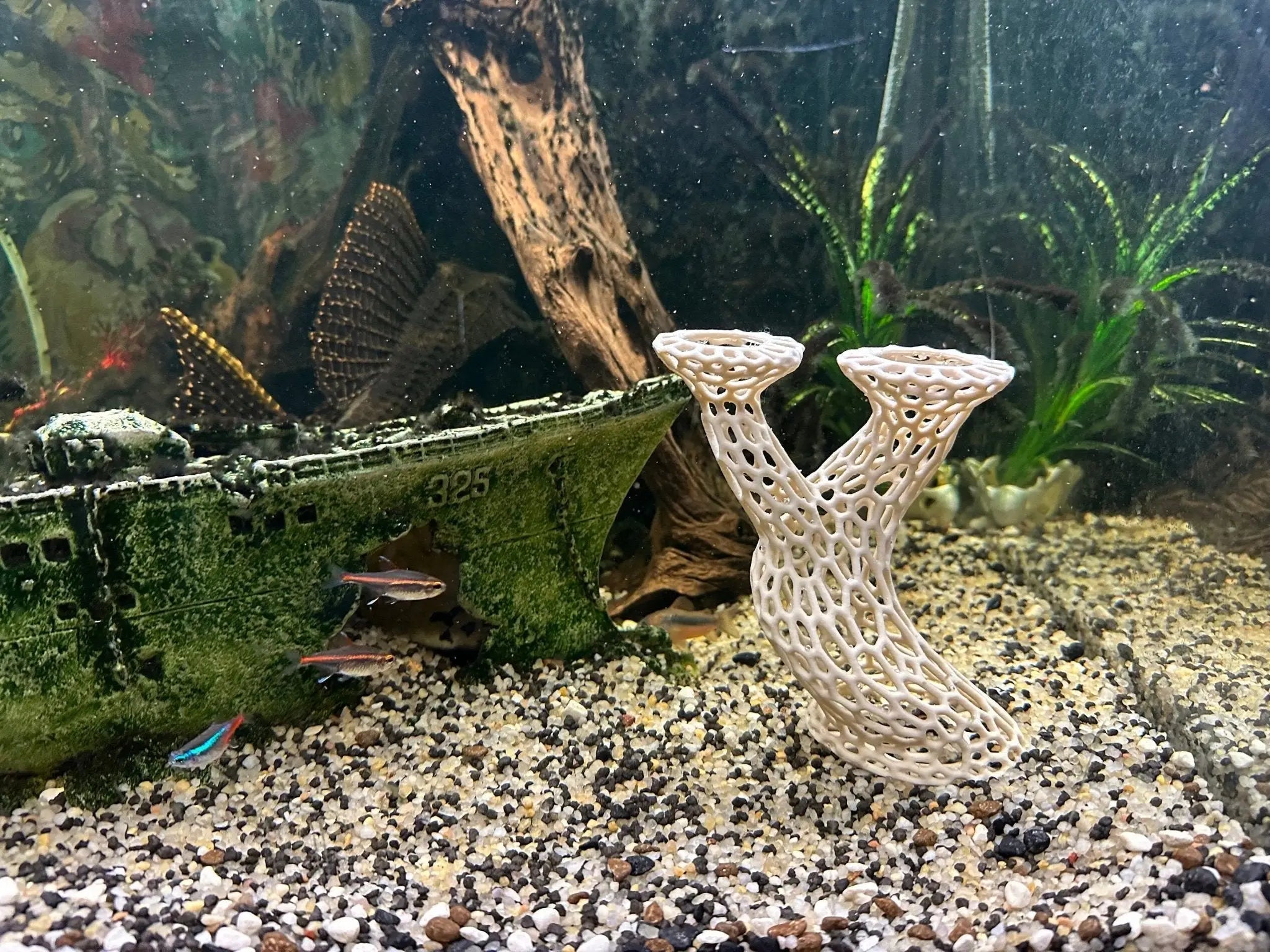 bonsai moss tree aquarium Moss and Plant Shelter for Aquariums in a Bonsai Tree Style