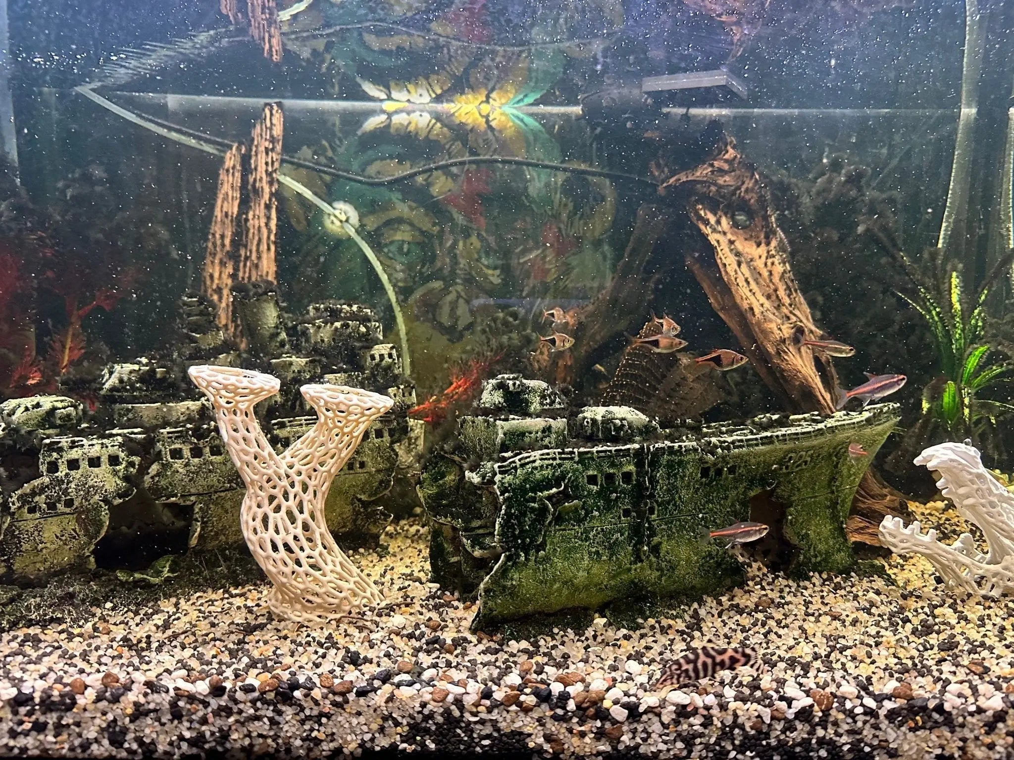 bonsai tree aquarium decor Moss and Plant Shelter for Aquariums in a Bonsai Tree Style