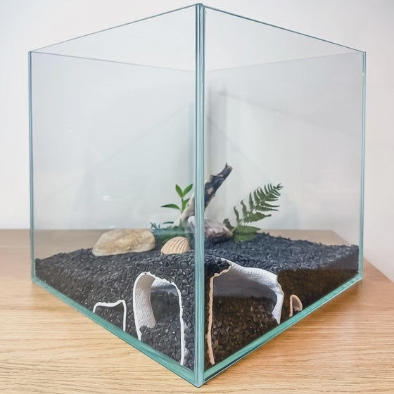 Blubber Cove Corner Aquarium Cave – Tall Mangrove-Style Pleco & Shrimp Hide