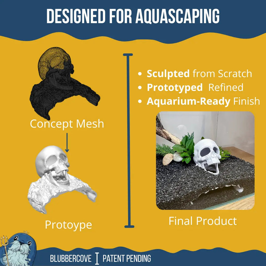 Skull Cave for Aquascaping – Safe Hideout for Betta, Shrimp & Corys - Blubber Cove