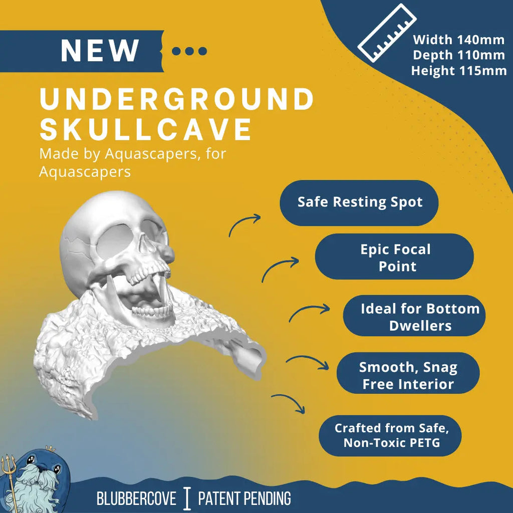 Skull Cave for Aquascaping – Safe Hideout for Betta, Shrimp & Corys - Blubber Cove