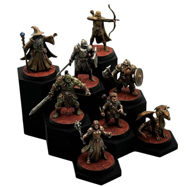 WarSplay Classic Mini compact 8-slot modular miniature display stand for 28-32mm squads