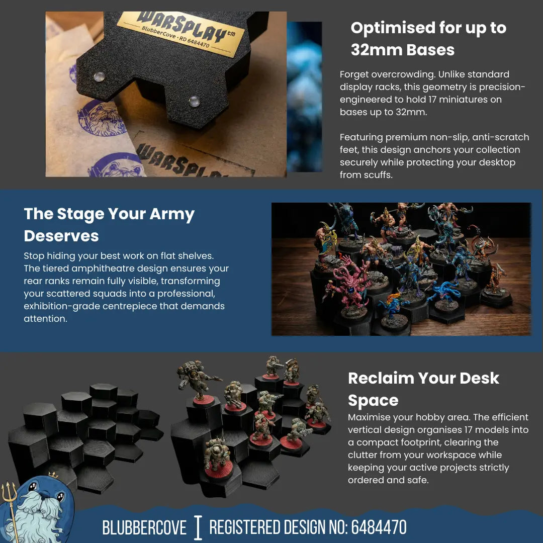 WarSplay™ Classic | Modular Miniature Display Stand for Standard Infantry - Blubber Cove