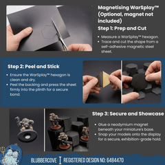 Magnet-ready WarSplay Classic miniature display stand for securely mounting 28-32mm models