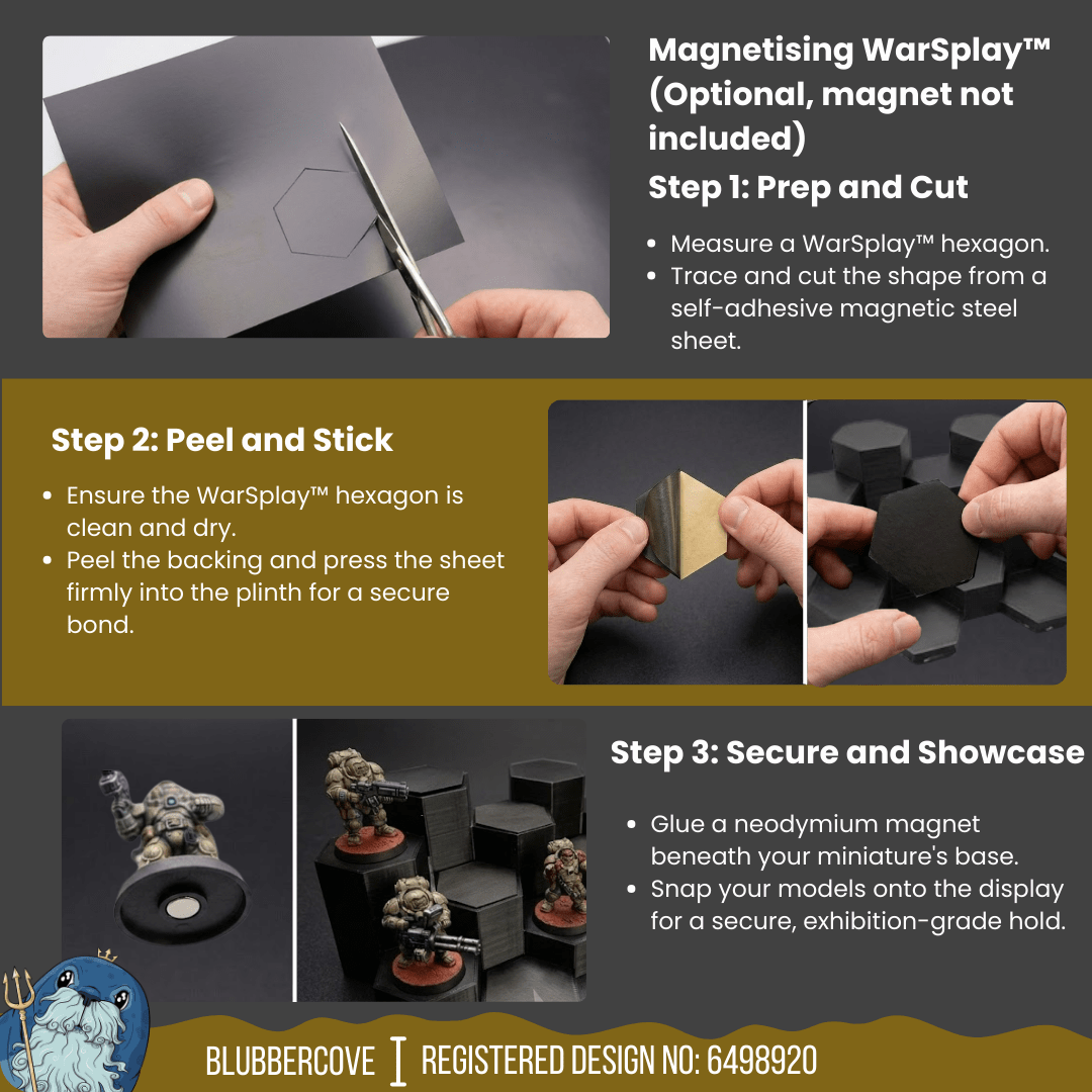 WarSplay Hero Mini modular display stand with anti-glare matte finish