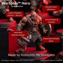 Heavy-duty miniature display stand for monsters, dreadnoughts and 80mm bases