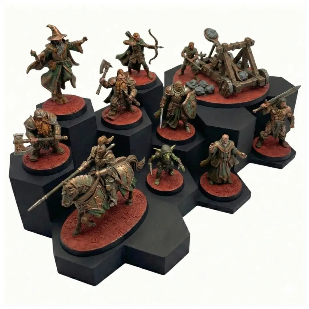 WarSplay Hero 9-slot modular display stand for monsters, cavalry and 80mm tabletop miniatures